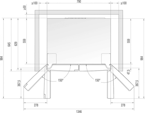 Lodówka GORENJE NRM8182MX Side by Side No frost 182cm x 80cm Srebrna