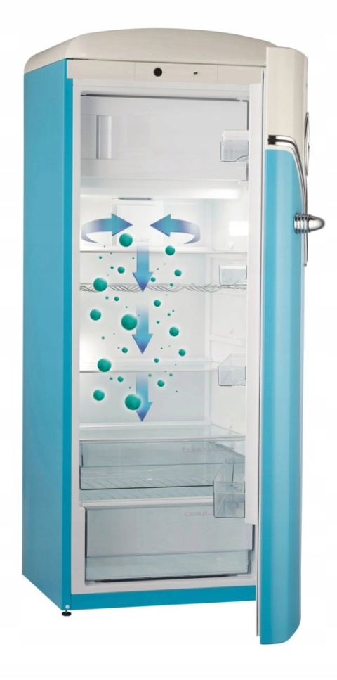 Lodówka jednodrzwiowa Gorenje OBRB615DBK Retro Volkswagen Czarno - Kremowa