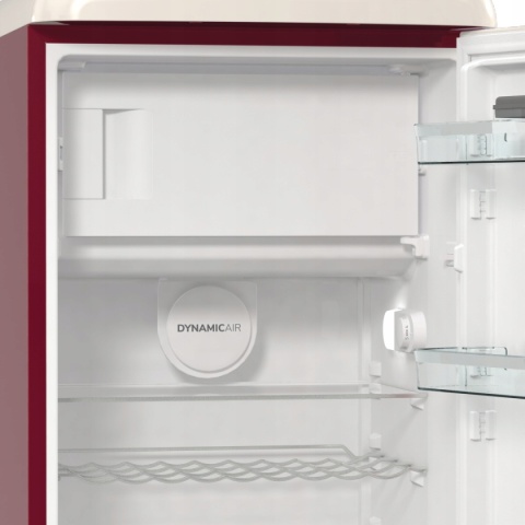 Lodówka jednodrzwiowa Gorenje OBRB615DR Retro Volkswagen Bordowo - Kremowa