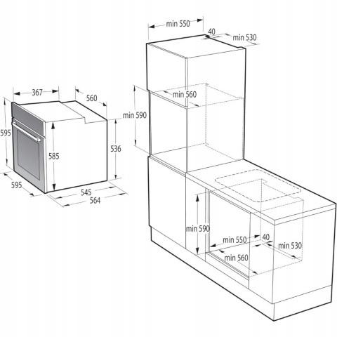 Piekarnik elektryczny Gorenje BSA6747DGWI 77l 60cm ciemna Szyba Parowy WIFI
