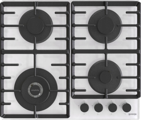 Płyta do zabudowy Gorenje GTW642SYW 60cm Białe Szkło WOK Ruszt Żeliwny