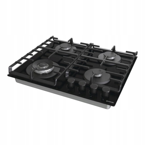 Płyta gazowa Gorenje GKTW642SYB 60cm Czarna Szkło WOK Timer Żeliwo