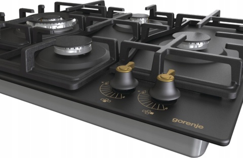 Płyta gazowa Gorenje GW6D42CLB 60cm Retro czarna WOK Żeliwo Zapalarka Gazu