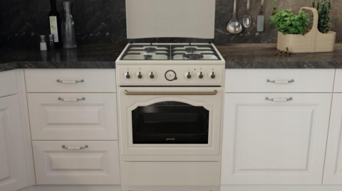 Kuchnia gazowo-elektryczna Gorenje GKS6C71CLI 60cm RETRO Kość Słoniowa