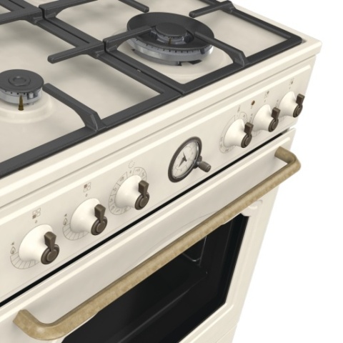 Kuchnia gazowo-elektryczna Gorenje GKS6C71CLI 60cm RETRO Kość Słoniowa