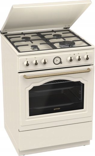 Kuchnia gazowo-elektryczna Gorenje GKS6C71CLI 60cm RETRO Kość Słoniowa
