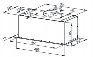 Okap kuchenny do zabudowy MAAN Fiugi 50cm 320 Srebrny Mocny Cichy Wkład