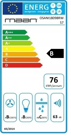 Okap wyspowy 80cm czarny MAAN Santina 2 Black 80cm 715m3/h