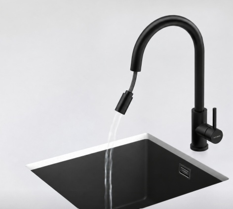 Bateria kuchenna SCHOCK PRIMA SA BLACK 533127S CZARNA Wyciągana wylewka