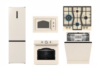 Piękny Zestaw Retro do zabudowy Gorenje Kremowy 5 elementów