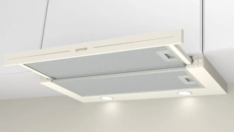 Teleskopowy okap kuchenny, 60 cm BHP62CLI Gorenje Retro kremowy