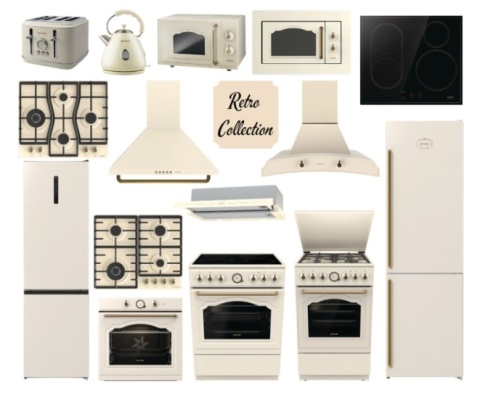 Teleskopowy okap kuchenny, 60 cm BHP62CLI Gorenje Retro kremowy