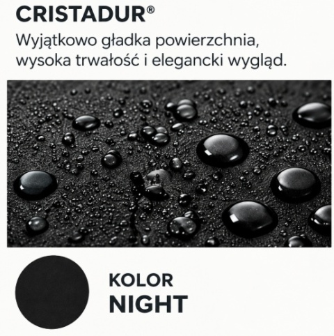 Zlewozmywak KIRUNA SCHOCK N-100XL Night CRISTADUR Podwieszany