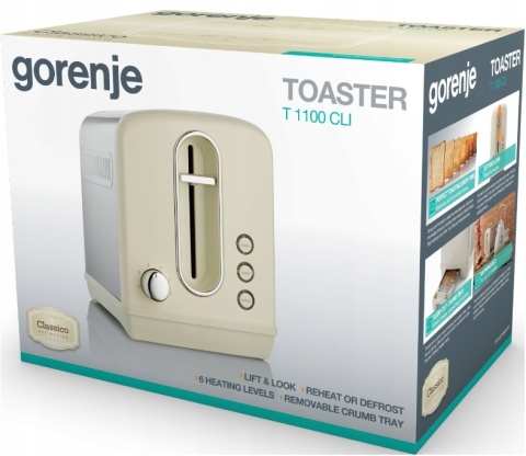 TOSTER OPIEKACZ DO KANAPEK GORENJE T1100CLI RETRO