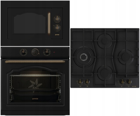 Czarny Mat Zestaw GORENJE BOS67372CLB + BM235CLB + GW6D42CLB