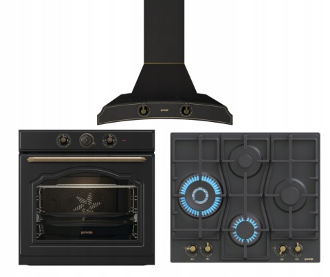 Czarny Mat Zestaw GORENJE BOS67372CLB + DK63MCLB + GW6D42CLB