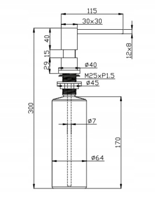 Dozownik Alveus KORK 500 ml chrom