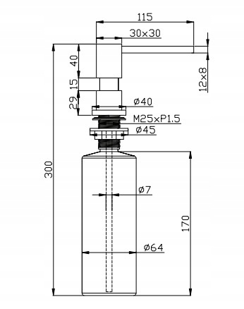 Dozownik Alveus KORK 500 ml chrom