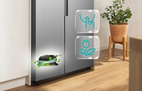 Lodówka SBS Gorenje NRS917E41BXWD Czarna NoFrost Inverter Głębokość 615mm