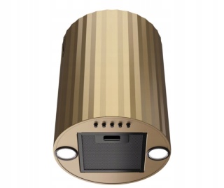 Okap przyścienny MAAN tuba ryflowany złoty piaskowy Elba Mini 3D WPB 431