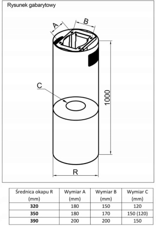 Okap wyspowy MAAN Elba PB 35 dł. 100cm Złoty Połysk Monolit