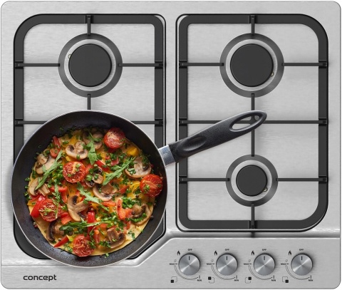 PŁYTA GAZOWA DO ZABUDOWY 60cm CONCEPT SZKŁO 4 PALNIKI ŻELIWNE PDV7460ss