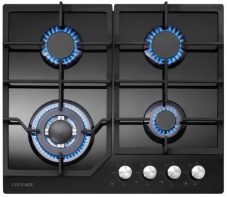 Płyta gazowa Concept PDV7460bc czarna szkło 4 palniki żeliwne WOK 4 Lata GW