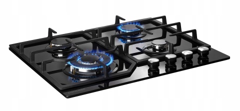 Płyta gazowa Concept PDV7460bc czarna szkło 4 palniki żeliwne WOK 4 Lata GW