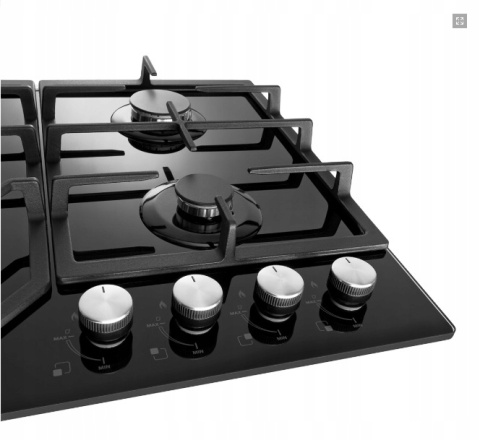 Płyta gazowa Concept PDV7460bc czarna szkło 4 palniki żeliwne WOK 4 Lata GW