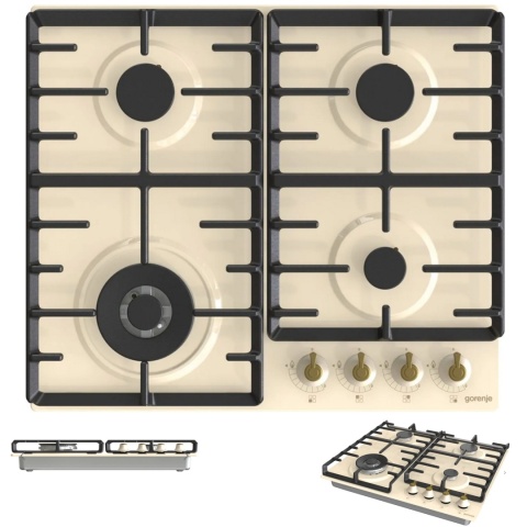 Płyta gazowa Gorenje GW642CLI RETRO 60CM WOK Kość Słoniowa IVORY Żeliwo