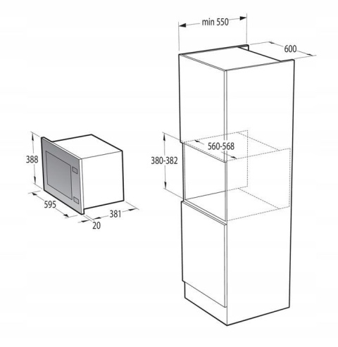 Zestaw AGD GORENJE BSA6747DGWI + BM251SG2BG mikrofala + piekarnik Czarny