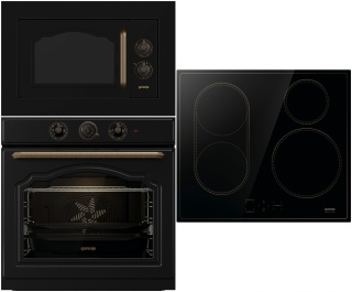 Zestaw GORENJE BOS67372CLB + BM235CLB + GI6421CLBSC RETRO AGD Czarne AGD