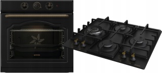 Zestaw GORENJE BOS67372CLB + GW6D42CLB RETRO komplet AGD Czarny matowy