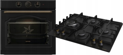 Zestaw GORENJE BOS67372CLB + GW6D42CLB RETRO komplet AGD Czarny matowy
