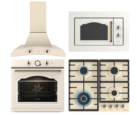 Zestaw GORENJE RETRO do kuchni Beżowy Beż Kremowy BOS67372CLI