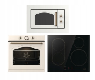 Zestaw RETRO GORENJE Piekarnik BOS67372CLI + Mikrofala + Płyta indukcyjna