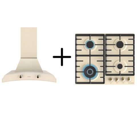 Zestaw RETRO Gorenje Okap DK63MCLI + Płyta gazowa GW642CLI