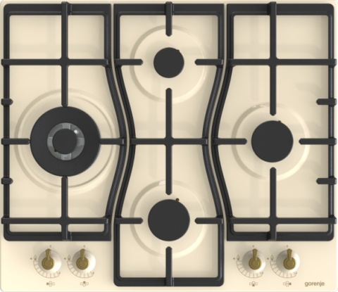 Gorenje GW6D42CLI Retro Płyta gazowa 4-palnikowa z żeliwnym rusztem, emalia