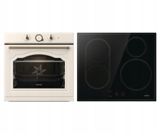 Kremowy Zestaw RETRO GORENJE Piekarnik BOS67372CLI + Płyta CI6421CLBSC