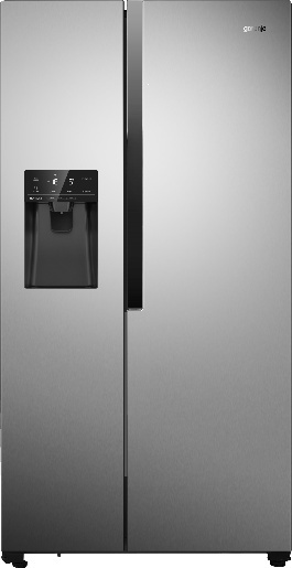 Lodówka Gorenje NRS9182VX1 Side by Side NoFrost Kostkarka 90CM Srebrna