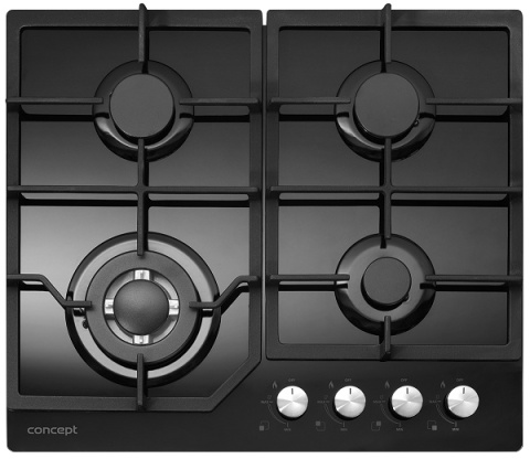 Płyta gazowa Concept BLACK czarne szkło PDV7460bc WOK 60cm
