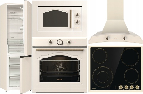 ZESTAW AGD GORENJE RETRO PIĘKNY KREMOWY 5 Elementów AGD Beżowy