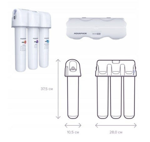 Filtr do wody z kranem pod zlew AQUAPHOR ECO PRO antybakteryjny kuchenny