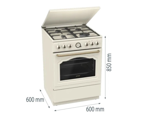 Kuchnia gazowo-elektryczna Gorenje Retro 60cm GKS6C71CLI kremowa