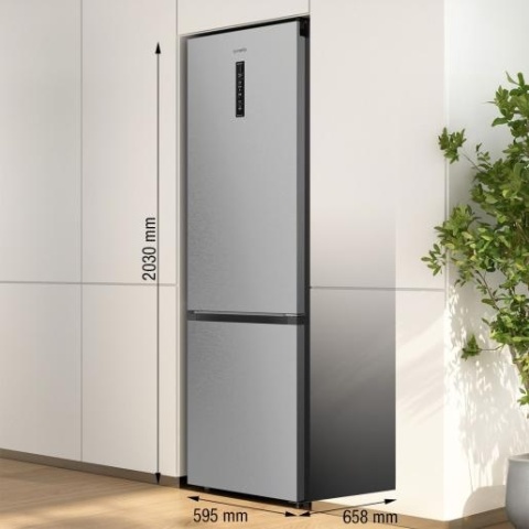 Lodówka dwudrzwiowa Gorenje NRB620E61X4WFE 203cm Srebrna DO OBUDOWY