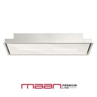 OKAP WYSPOWY SUFITOWY 100 cm MAAN Prime 2 BIAŁY turbina zewnętrzna 850 LED