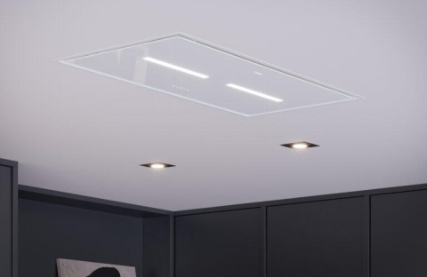 OKAP WYSPOWY SUFITOWY 100 cm MAAN Prime 2 BIAŁY turbina zewnętrzna 850 LED