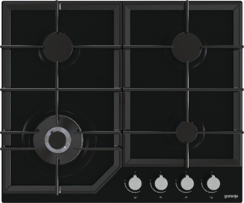 Płyta gazowa Gorenje GTW641KB 60 cm czarne szkło żeliwo palnik wok