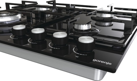 Płyta gazowa Gorenje GTW641KB 60 cm czarne szkło żeliwo palnik wok