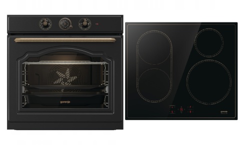 Zestaw Gorenje Retro BOS67372CLB + GI6421CLBSC Czarny